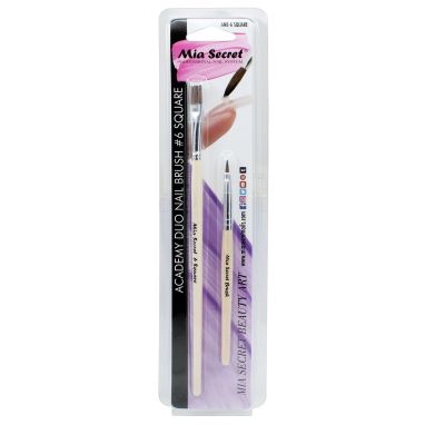 ACADEMY DUO NAIL BRUSH  6 SQUARE, 2 PCS SET- Pinceles para acrílico