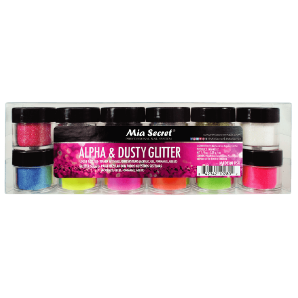 ALPHA & DUSTY GLITTER MIX 12 PIEZAS                                                                                     1/4oz