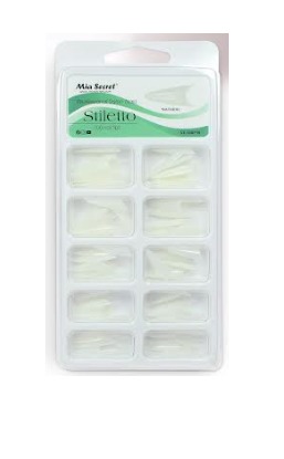 CLEAR STILLETO 100 NAIL TIPS IN PVC BLISTER / 100