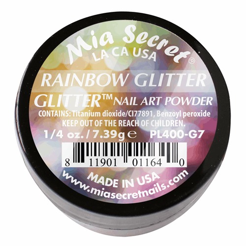 POLVO ACRILICO COLECCIONES 1/4 OZ-7,5 GR  GLITTER RAINBOW