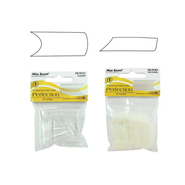 50 PCS PERFETION CLEAR TIPS REFILL PACK - TIPS POR NUMERO